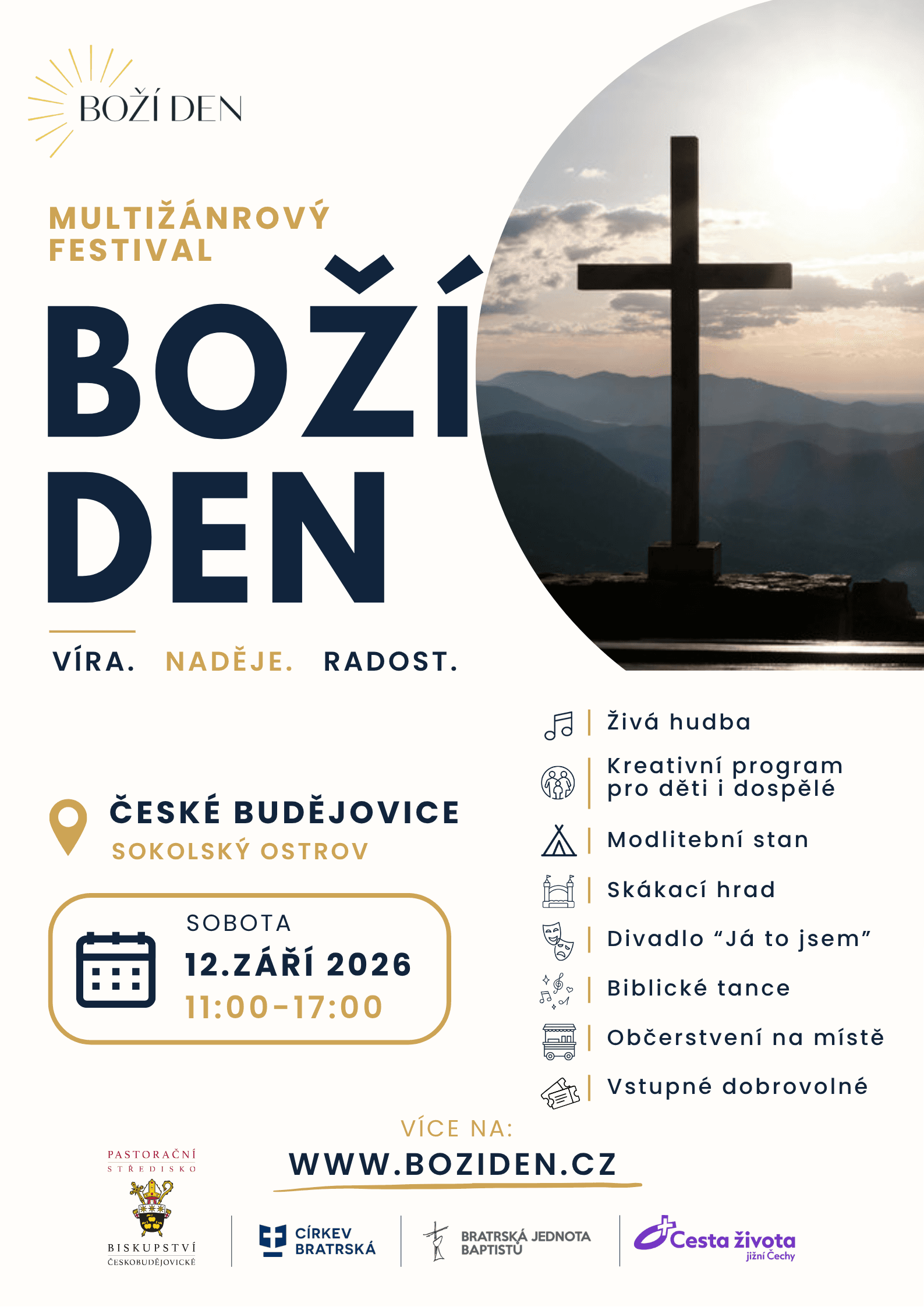 Boží den v Českých Budějovicích nabídne program pro celou rodinu
