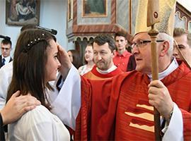 Promluva litoměřického biskupa při biřmování v Příchovicích