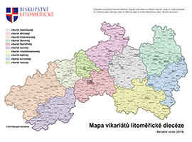 Aktuální mapa litoměřické diecéze 2019
